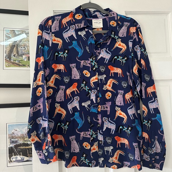 Anthropologie Tops - Anthropologie Multicolor Animal Print Shirt